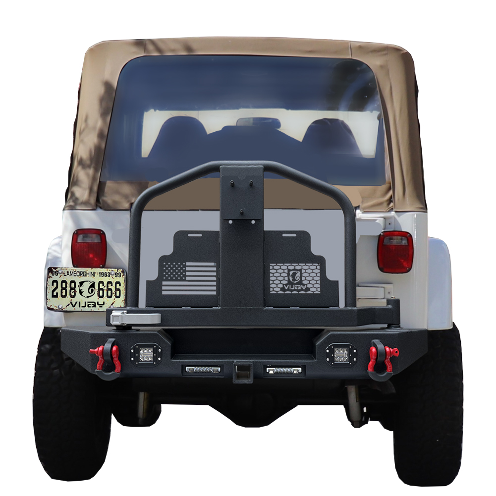 Vijay Front and Rear Bumper with Tire Carrier Fits 1997-2006 Jeep Wrangler  TJ [TJ-QG05-HG05] - $ : Vijay, A Premium Bumper For Jeep, Ford